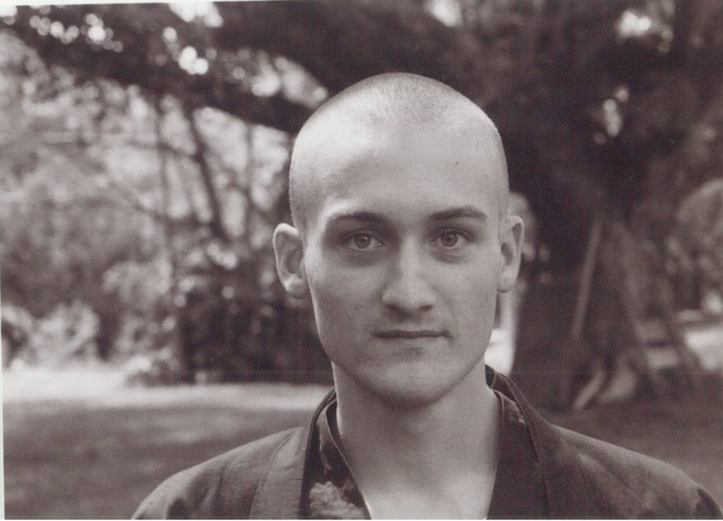 Giovanni Dienstmann photo with shaved head and Zen buddhist clothes